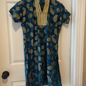 Blue and Gold Paisley Tunic